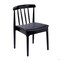Flash Furniture Chester Solid Wood Black Dining Chair w/Curved Spindle Backrest and Black Vinyl Seat XU-DG-W0359-BLK-GG - alternate 1